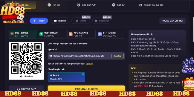 Mẹo giúp nạp tiền HD88 nhanh, an toàn