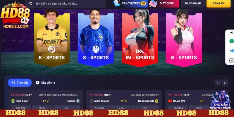 Thể thao HD88 đa dạng, nhiều kèo xanh chín